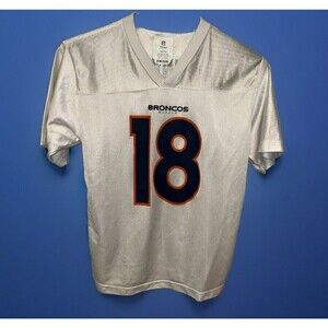 Peyton Manning #18 Denver Broncos NFL Team Apparel Jersey White-Youth L (14-16)